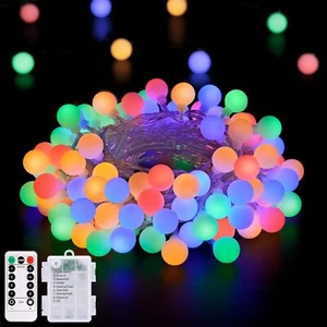 Battery Operated LED Globe String Lights 8Mode String Lights Home Wedding Party - Picture 1 of 35