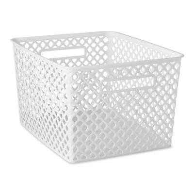 Mainstays Large White Decorative Storage Basket - Image 1 of 4