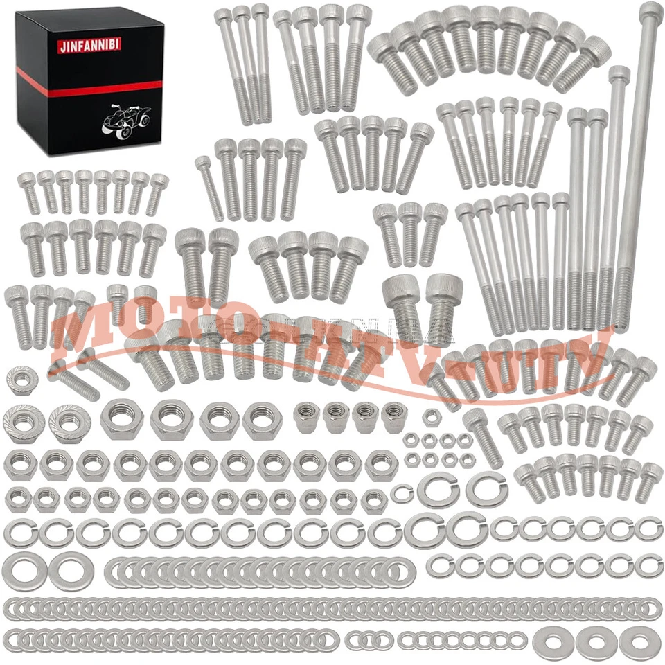 287pcs 304 Stainless Steel Polished Bolt Screw Kit Set for Honda ATC70 1978-1985 - Image 1 of 4