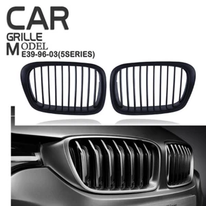 Pair Front Matte Black Sport Grille Grill For BMW E39 5 Series E39 M5 1997-2003 - Picture 1 of 7