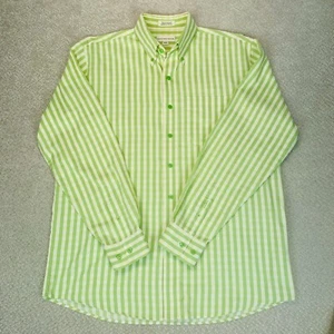 CUTTER & BUCK Green Stripe Button Collar Cotton Dress Shirt Mens Size Medium - Picture 1 of 5
