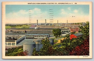 Schenectady NY Bird's Eye View General Electric Factory Postcard Linen - Picture 1 of 2