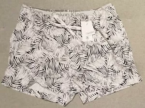Calvin Klein Mens Swim Shorts Trunks White Pattern with Logo Waistband - Large - Picture 1 of 4