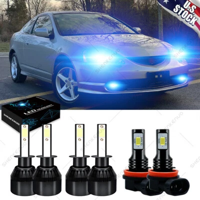 Combo de faros LED altos/bajos + bombillas antiniebla 8000 k para Acura RSX 2004 2003 2002 Foto 1 de 4