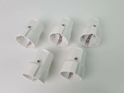 HEITECH 5 x PVC Schuko Kupplung weiß Bruchfest Kupplung PVC Schutzkontakt weiß
