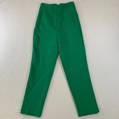 Pantalones Zara Para Mujer Cintura Alta Pantalones Carrera Negocios Informales Chic Verde Talla XS Foto 1 de 4