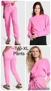 Victoria’s Secret Pink Lola Pink 2pc set crewneck sweatshirt XL & sweatpants L - Picture 1 of 9