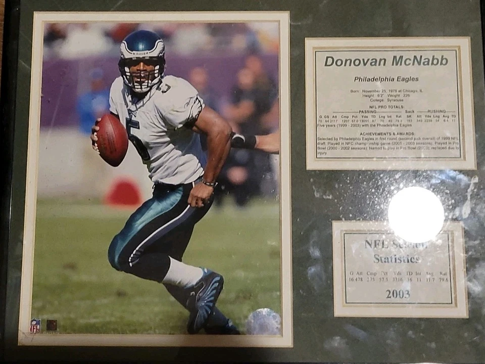 РАСПРОДАЖА — фотография и табличка с автографом Донована Макнабба из Philadelphia Eagles  - Изображение 1 из 1