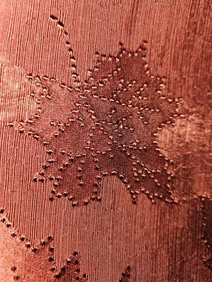 Autumn Rust Red Leaf Embossed Cotton Blend Tablecloth 52" x 70" - Image 1 of 4