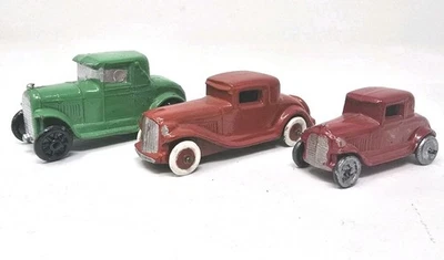 Vintage 1930s Barclay Manoil TootsieToy Slush Lead Cast Toy Cars - Image 1 of 4