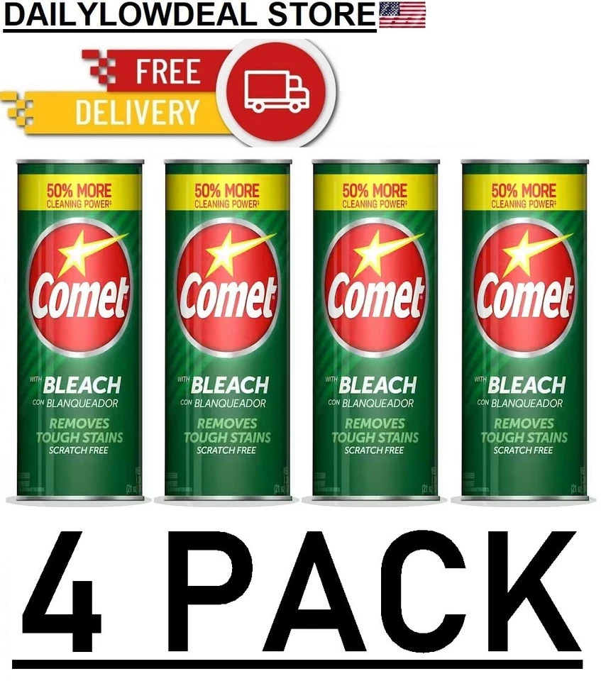 PACK 4 Limpiador Comet con Blanqueador Multiusos Elimina Manchas, Pino Foto 1 de 1