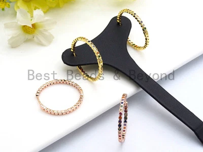 Pendientes Huggie coloridos de circonita cúbica, Sku#J48 Foto 1 de 4