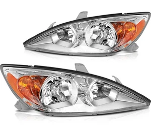 Headlights Assembly For Toyota Camry 2002-2004 Chrome Halo Replacement Headlamps - Bild 1 von 9