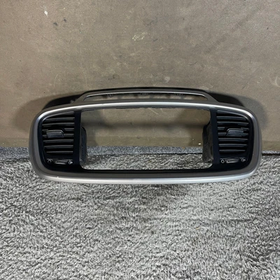 🔥16-18 KIA SORENTO CENTER DASH RADIO SURROUND BEZEL TRIM PANEL Assembly Silver - Image 1 of 4