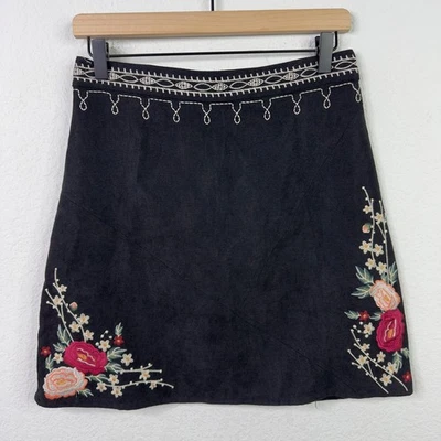 THML Skirt S Embroidered Floral Boho Peasant Cottagecore Indie Artisan Coquette - Image 1 of 4