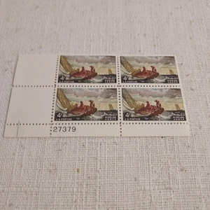 Stamps-Plate Block of 4-4 cent issued 1961-Honoring Winslow Homer - Picture 1 of 4