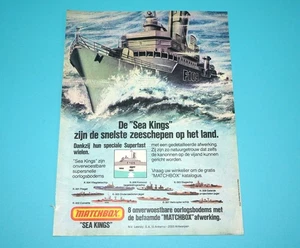 MATCHBOX SEA KINGS MAGAZINE ADVERT 1980s LESNEY KUIFJE BENELUX - Picture 1 of 1