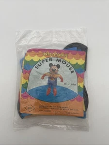 Vintage Inflatable Super Mouse - Inflates To 14” New On Sealed Package - Picture 1 of 2