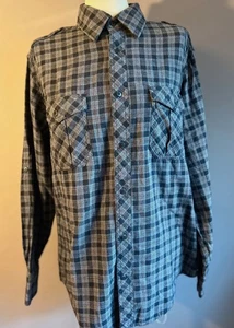 J.Ferrar Black Plaid 100% Cotton Button Up - Size M - Picture 1 of 4