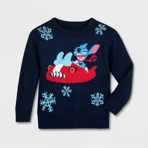 Disney stitch winter holiday sweater Sz kids 7/8 - Picture 1 of 7