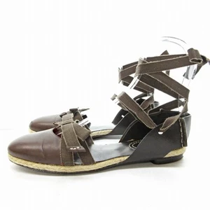 Damen 6,5 US Celine Schnür-Espadrille-Sandalen Pantoletten flach Schuhe braun 37 0615 Stk - Bild 1 von 8