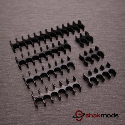 10pcs Shakmods Black Open Cable Combs Set for 2mm 3mm or 4mm Sleeved Extension - Image 1 of 4