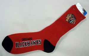 Chicago Blackhawks Men's Crew Socks Large Size 10 to 13 - Picture 1 of 1