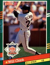 1991 Donruss San Francisco Giants Baseball Card #441 Will Clark AS