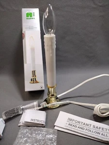 Electric Candle Lamp w/ automatic light Sensor   faux brass finish  - Picture 1 of 3