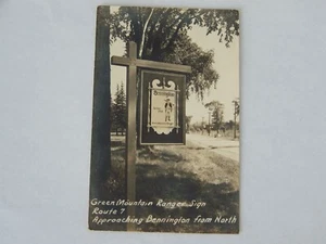 Bennington Vermont VT Green Mountain Ranger Sign RPPC Real Photo Route 7 - Picture 1 of 2