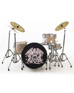 Roger Taylor Queen Crest Drum Set Replica Mini Drum Kit Queen Collectible - Picture 1 of 5