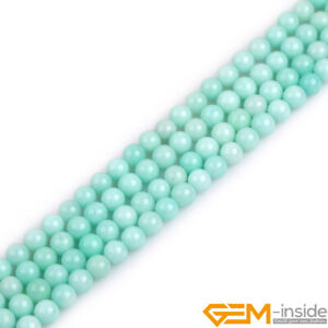Sky Blue Jade Stone Round Beads For Jewelry Making Strand 15" 4mm 6mm 8mm 