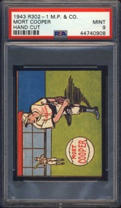 1943 R302-1 M.P. & Co. Mort Cooper PSA 9 St. Louis Cardinals