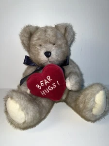 HUGGABEE Boyds 10” Red Heart Bear Hugs Jointed Teddy Bear 2002 Valentines Love - Picture 1 of 4