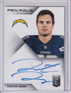 Hunter Henry 2016 Panini Donruss Elite Pen Pals Blue Ink Rc On Card Auto - Picture 1 of 2