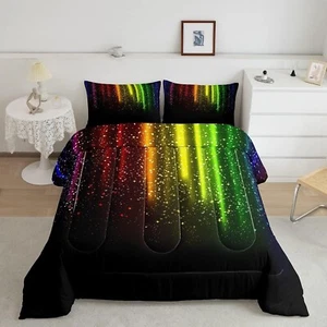 Abstract Ombre Comforter Set Kids Teens Colorful Bedding Set Decor Red Blue G... - Picture 1 of 6