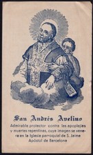 Holy card antique de San Andres Avelino santino image pieuse estampa