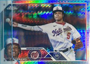 👌 2023 TOPPS CHROME PRISM REFRACTOR #185 C.J. ABRAMS 👌