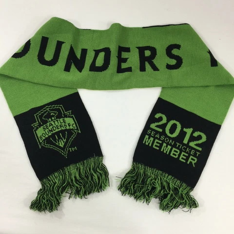 adidas Seattle Sounders MLS Soccer Scarf 2012 Season ticket Member Green Black Cover