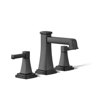 KOHLER Riff Widespread Bathroom Sink Faucet 3 Hole w/ Drain 1.2 GPM Matte Black - Picture 1 of 9
