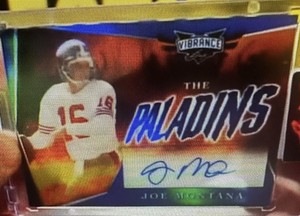 2023 LEAF VIBRANCE JOE MONTANA "THE PALADINS" BLUE PRIZM AUTO 13/20 🔥