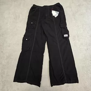 Urban Outfitters Black Top Stitched BDG Y2K Low-Rise Cargo Wide Leg Pants Large - Picture 1 of 13