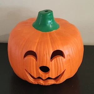 Calabaza JACK O LANTERN de cerámica de Halloween de colección 7" pintada a mano - Imagen 1 de 5
