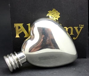 ALCHEMY OF ENGLAND HEART SHAPED  PEWTER FLASK made in SHEFFIELD  FREE SHIPPING - Picture 1 of 4