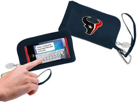 NFL Cellphone Smart Phone ID Wallet, 4” x 7”, Houston Texans Cover