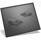 Placemat Mousemat 8x10 BW - Great White Shark Underwater  #36283