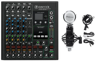 Mackie ONYX8 8-Channel Mixer w/ USB/3-Band EQ+Bluetooth+Recording Microphone - Image 1 of 4