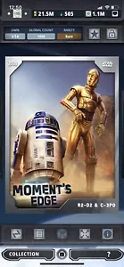 Topps Star Wars Digital Card Trader Metal R2-D2 & C-3PO Moment's Edge Insert - Picture 1 of 1
