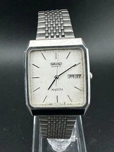 Seiko Majesta 1984 Uomo Quadrante Argento Day Date Eng/Kanji 29mm Quarzo 9063-5020 - Foto 1 di 12