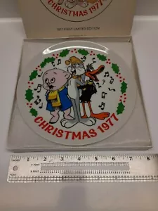 WARNER BROS LOONEY TUNES PRIMERA EDICIÓN LIMITADA PLATO DE NAVIDAD 1977 - Imagen 1 de 3